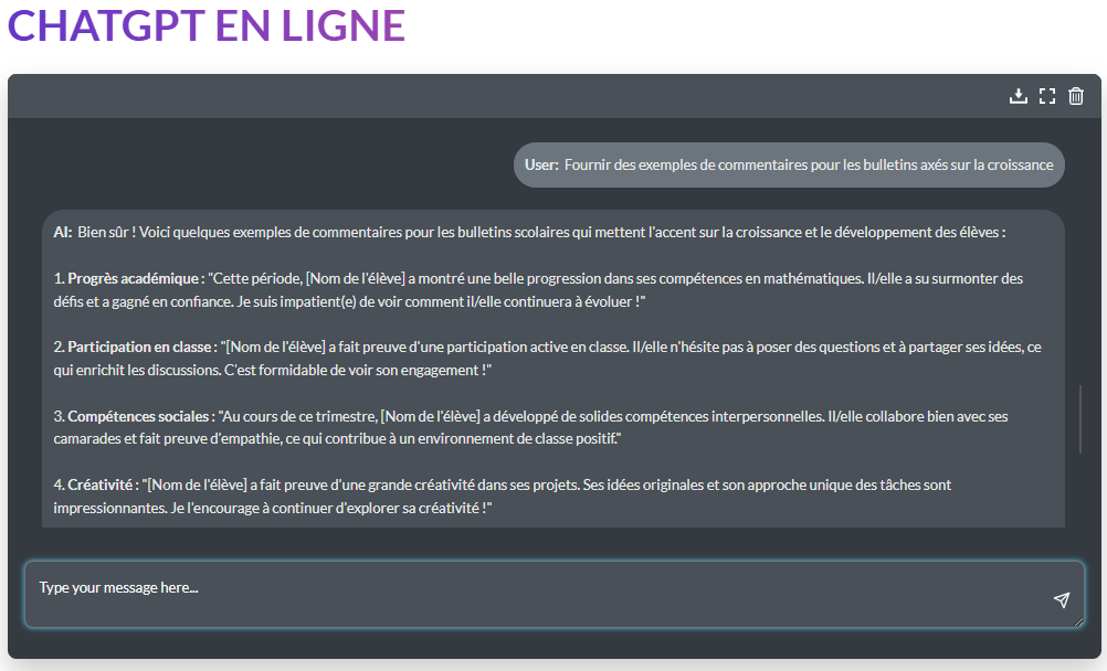 chatgpt prompt pour les enseignants 