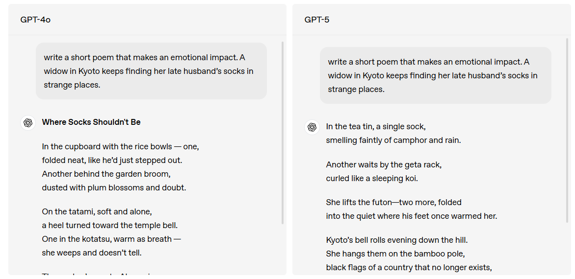 GPT4o vs GPT5 GPT4o vs GPT5